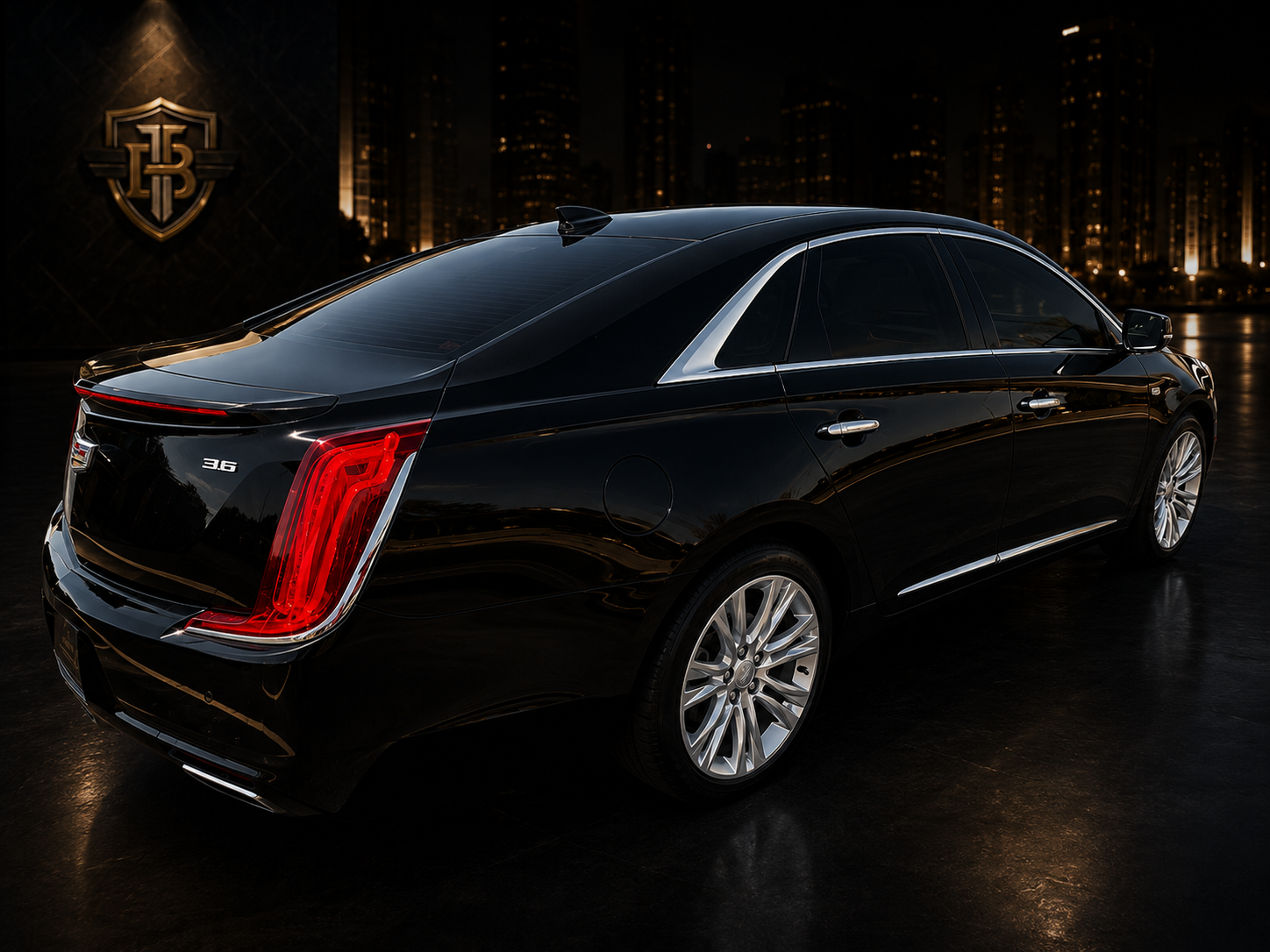 Cadillac sedan rear view